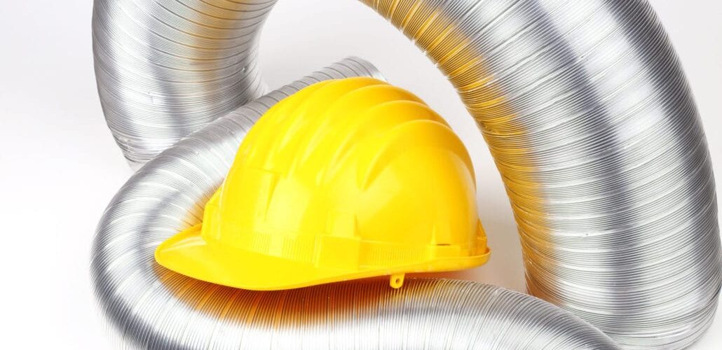 yellow hard hat and air vent