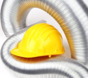 Yellow hard hat and air vent