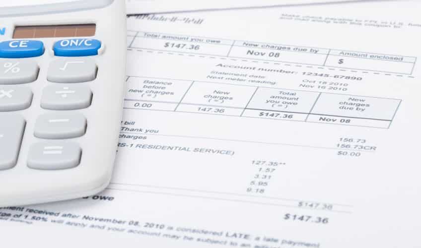 calculator with bill