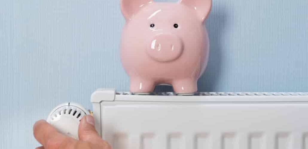 pink piggy bank on ac