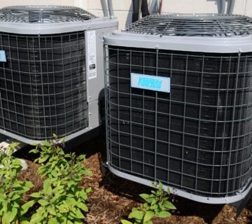 Two outside air conditioning units