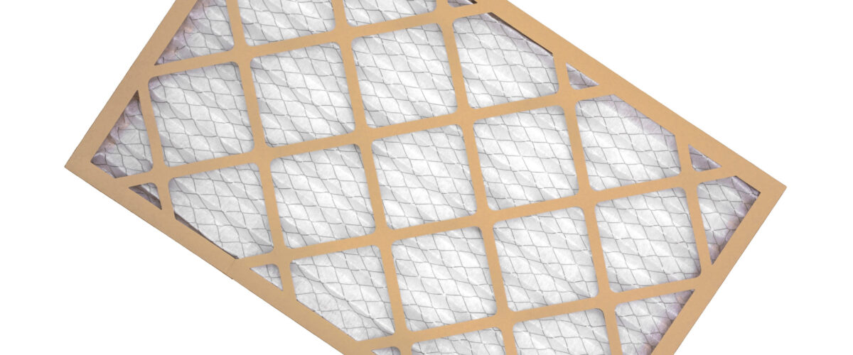 new furnace filter on white background