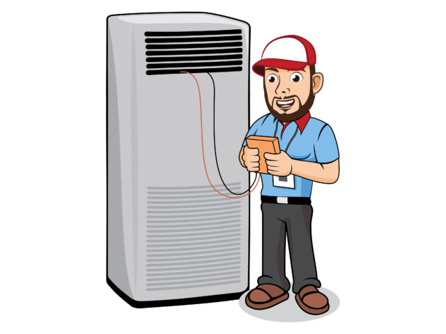 HVAC service cartoon character illustration