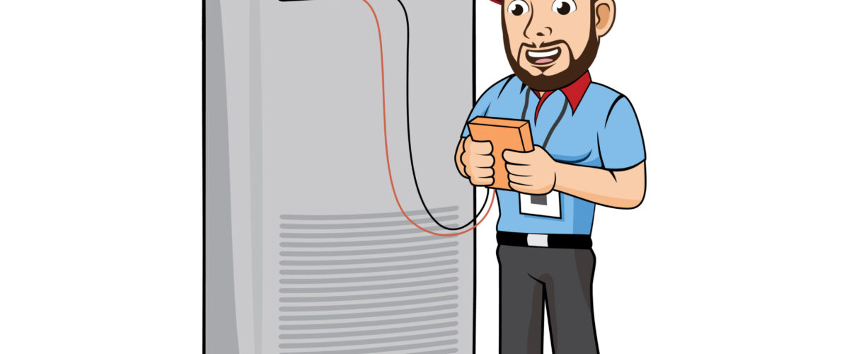 HVAC service cartoon character illustration