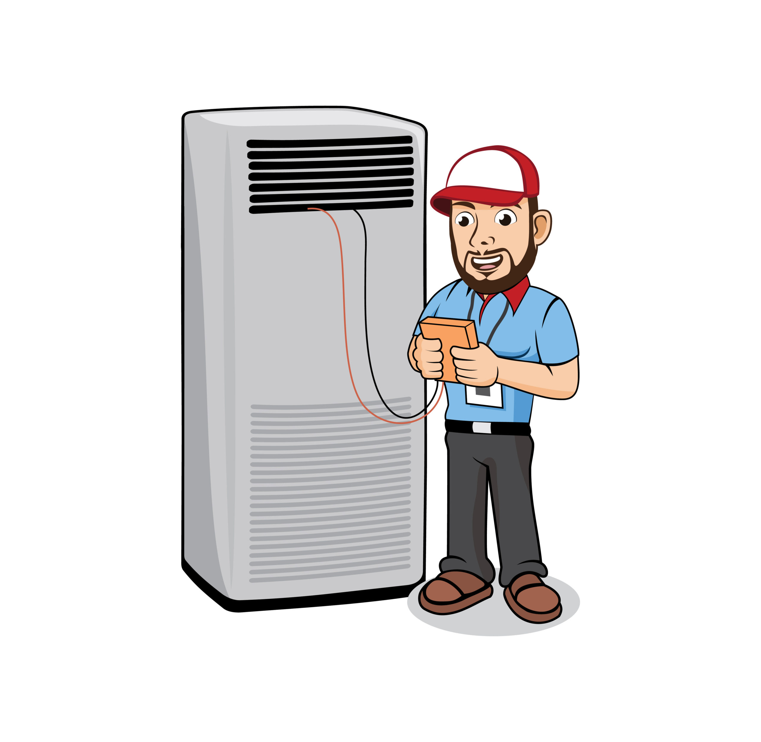 HVAC service cartoon character illustration