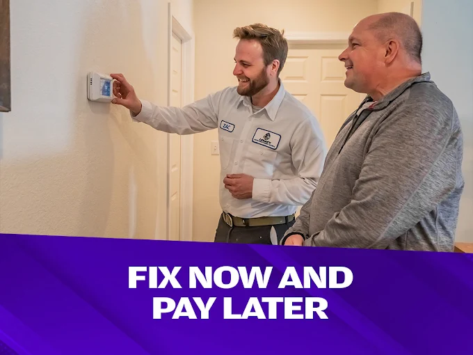Legacy technician walking through controls of a new thermostat